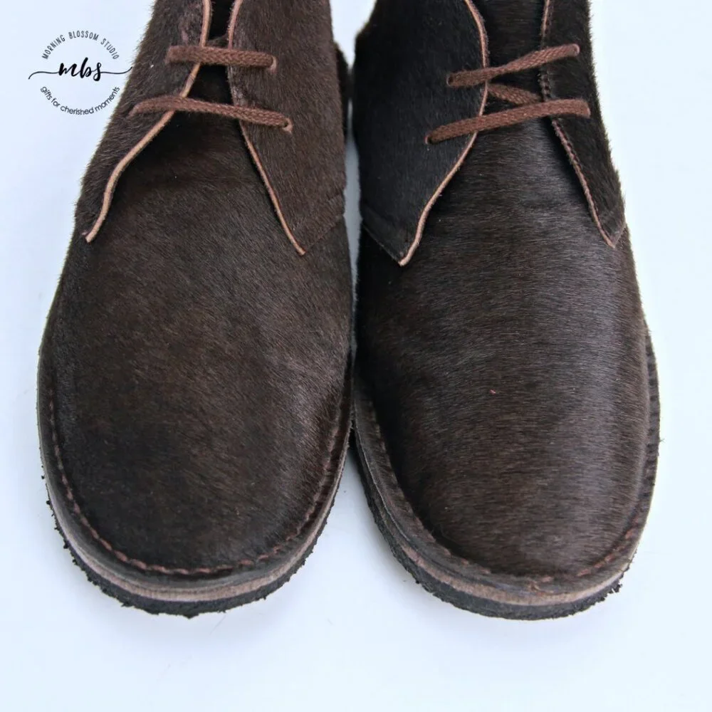 J. Crew Macalister Pony Hair Desert‎ Boots Made In Italy Brown Men 11.5*